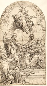 La Inmaculada Concepción con San Juan Evangelista, San Gregorio Magno, San Juan Crisóstomo y San Agustín de after Carlo Maratti