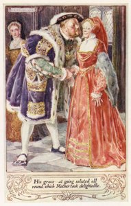 Su gracia, al irse, saludó a todos, lo cual Madre tomó con deleite de after Charles Edmund Brock
