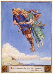 Entonces a través del cielo claro dos formas vinieron flotando de after Charles Edmund Brock
