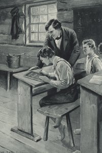 Abraham Lincoln aprende a escribir de after Charles Mills Sheldon