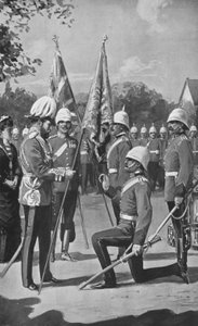 El Rey Eduardo Presentando Colores a los Fusileros Reales Galeses, 16 de agosto de 1880
