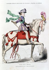 Luis XIII a caballo de un grabado de 1615 - Dibujo de Chevignard de after Chevignard
