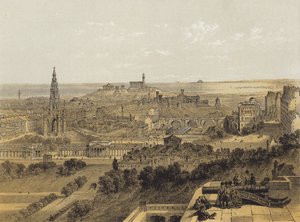 Vista de Edimburgo desde el Castillo de after David Roberts