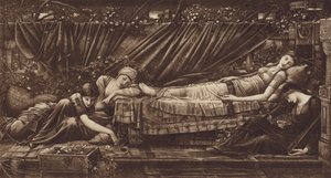 La Bella Durmiente de after Edward Coley Burne Jones