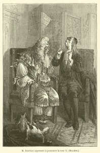 El Sr. Jourdain aprendiendo a pronunciar la vocal U de after Emile Antoine Bayard