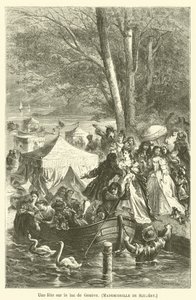 Una fiesta en el lago de Ginebra de after Emile Antoine Bayard