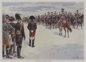 Napoleón revisando tropas del Caballo Ligero Polaco en Bayona de after Felicien baron de Myrbach Rheinfeld