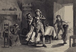 Un minuteman preparándose para la guerra de after Felix Octavius Carr Darley