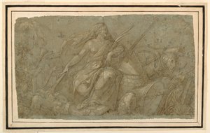 La paz quemando atributos de la guerra de after Francesco Salviati