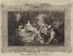 La emperatriz de los franceses y sus damas de honor de after Franz Xaver Winterhalter