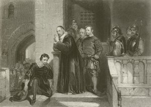 El arzobispo Laud bendiciendo a Strafford de after George Cattermole