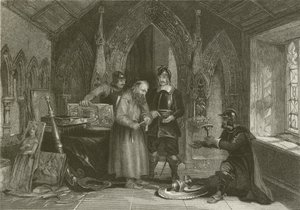 Soldados vendiendo saqueo de la iglesia durante la Gran Guerra Civil de after George Cattermole