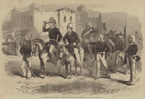 El general y su estado mayor en el piquete de la mezquita antes de Delhi de after George Francklin Atkinson