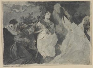 Madonna y Niño con Santos de after Giuseppe Bazzani