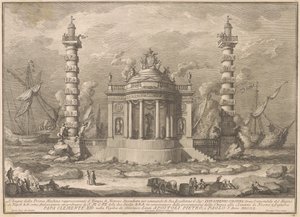 La Prima Macchina para la Chinea de 1760: El Templo de Neptuno de after Giuseppe Palazzi Giuseppe Vasi after Paolo Posi
