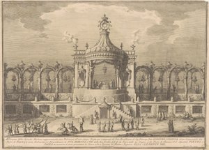 La Segunda Máquina para la Chinea de 1760: Un pabellón chinoiserie de after Giuseppe Palazzi Giuseppe Vasi after Paolo Posi