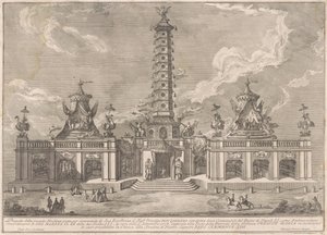 La Segunda Máquina para la Chinea de 1758: La Torre de Porcelana de Nanjing de after Giuseppe Palazzi attritbuted to Giuseppe Pozzi after Paolo Posi