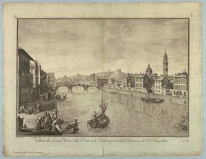 Vista de Florencia, placa de "Scelta di XXIV Vedute delle principali contrade, piazze, chiese, e palazzi della Città di Firenze"