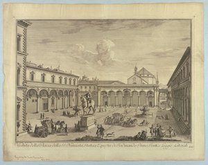 Vista de Florencia, placa de "Scelta di XXIV Vedute delle principali contrade, piazze, chiese, e palazzi della Città di Firenze"