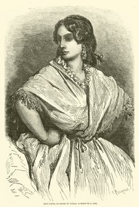 Joven mujer, en el mercado de Valencia de Gustave after Dore
