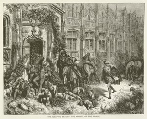 La Bella Durmiente, la llegada del Príncipe de Gustave after Dore
