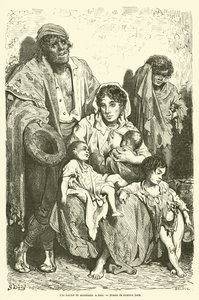 Una familia de mendigos en Jaén