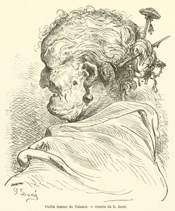 Vieja mujer de Valencia de Gustave after Dore