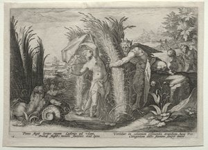 Pan Pursuing Syrinx de after Hendrick Goltzius