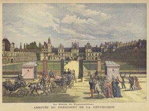 Llegada del Presidente de Francia al Palacio de Fontainebleau