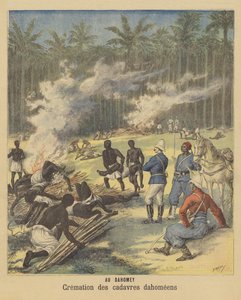 Cremación de los cuerpos de los dahomeanos muertos, Dahomey