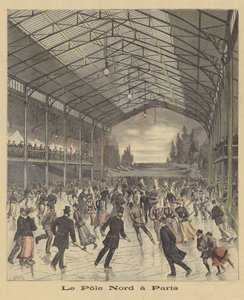 Pista de hielo en París de after Henri Meyer
