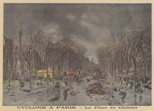 Daños por tormenta en la Place du Châtelet, París de after Henri Meyer