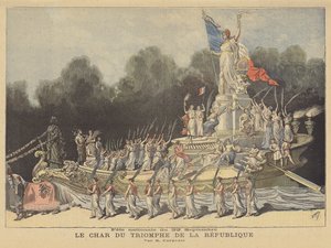 El triunfo de la República, carroza en la fiesta nacional conmemorando el centenario