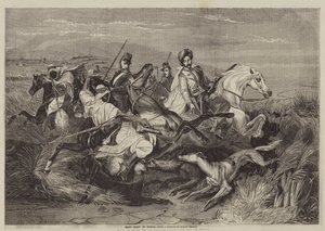 Caza de jabalíes en África de after Horace Vernet
