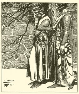 Sir Kay interrumpe las meditaciones de Sir Percival de after Howard Pyle
