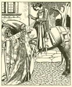 Sir Launcelot y Elouise la Bella de after Howard Pyle