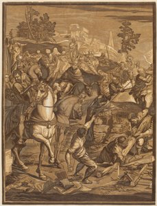 La Crucifixión (panel izquierdo) de after Jacopo Tintoretto John Baptist Jackson