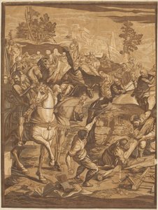 La Crucifixión (panel izquierdo) de after Jacopo Tintoretto John Baptist Jackson