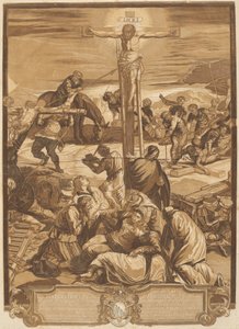La crucifixión (panel central) de after Jacopo Tintoretto John Baptist Jackson