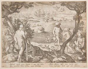 Cazando gansos de after Jan van der Straet, called Stradanus
