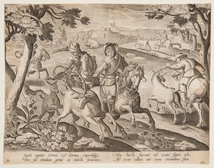 Cazando Ciervos de after Jan van der Straet, called Stradanus