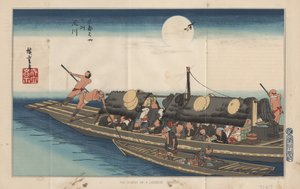 Dos barcos, 1885 de after Japanese School