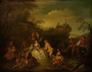 El regalo de los pescadores de after Jean Baptiste Joseph Pater