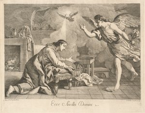 La Anunciación de after Jean François de Troy Jean Baptiste Hutin