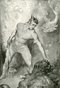 Beowulf corta la cabeza de Grendel