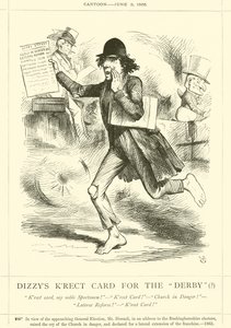 La Tarjeta Correcta de Dizzy para el Derby de after John Tenniel