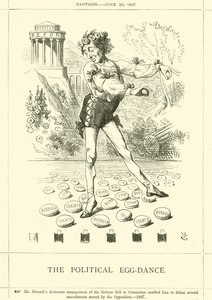 El baile del huevo político de after John Tenniel