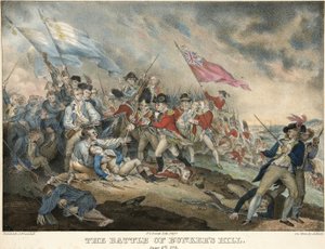 La Batalla de Bunker Hill, 17 de junio de 1775, grabado por Alfred Hoffy, pub. 1786 de after John Trumbull