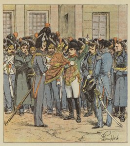 Despedida de Napoleón a su Guardia en Fontainebleau de after Louis Charles Bombled