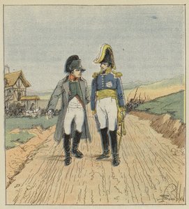 Yendo a la isla de Elba, Napoleón encuentra a Augereau